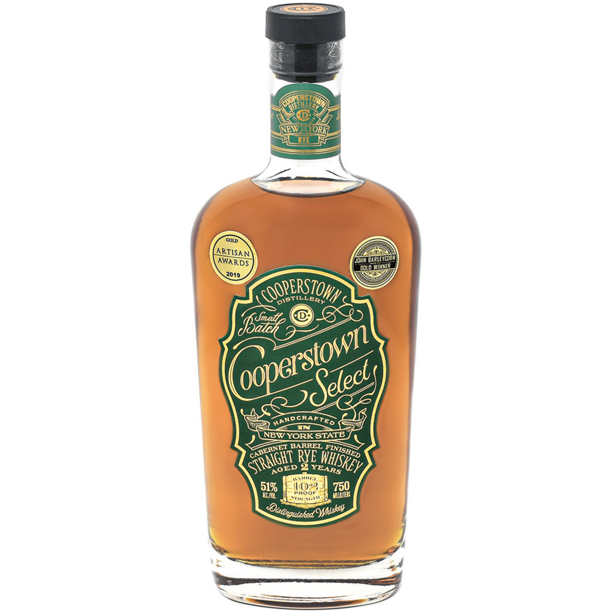 Cooperstown Distillery Coopers Ransom Rye Whiskey New York Craft